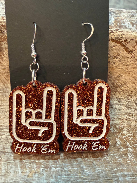 Hook Em Hand Earrings