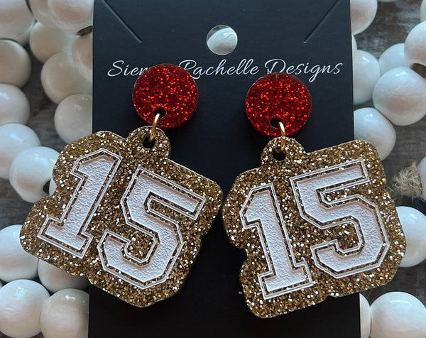 Sports Number Earrings