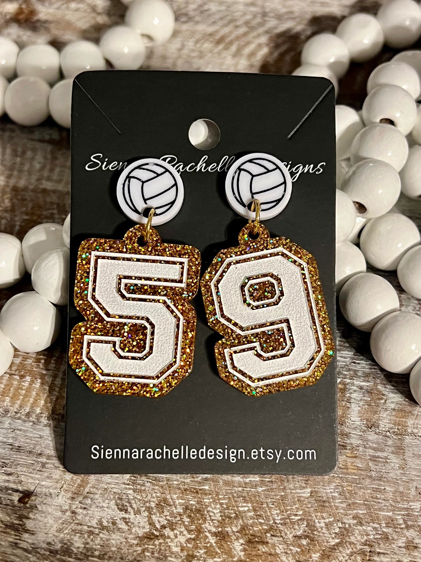 Sports Number Earrings