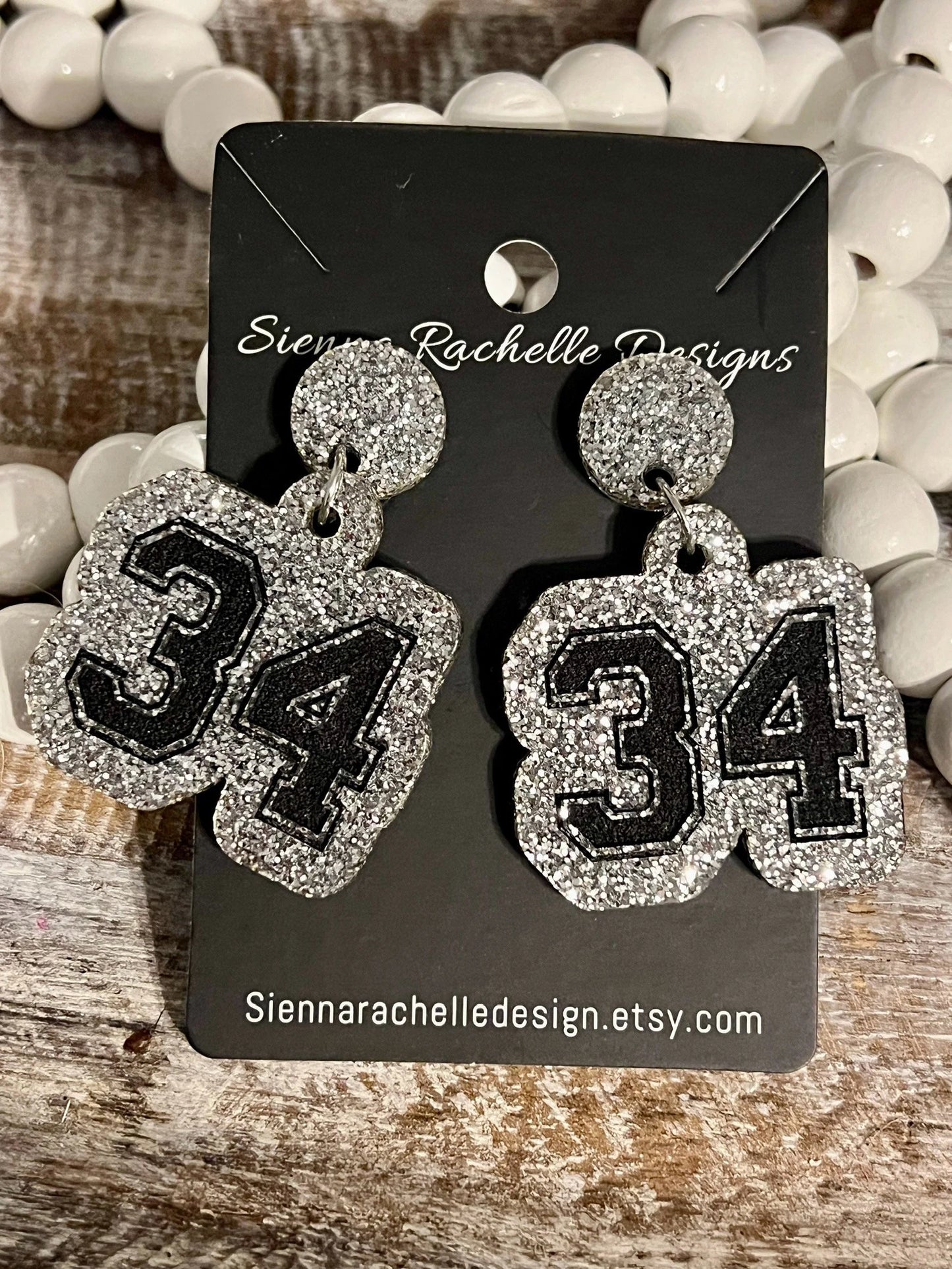 Sports Number Earrings